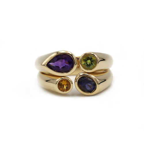 Bague 52 Bague - Or jaune, Améthyste, Péridot, Citrine, et une Cordierite 58 Facettes 250050SP