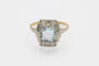 Bague Bague Art Deco avec aigue-marine et diamants en platine et or jaune 58 Facettes 11591