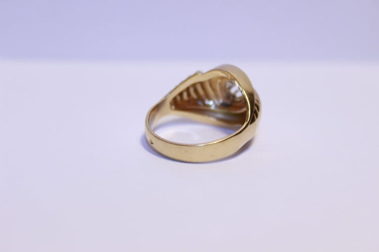 Bague 53 Bague Or et Oxyde de Zirconium 58 Facettes