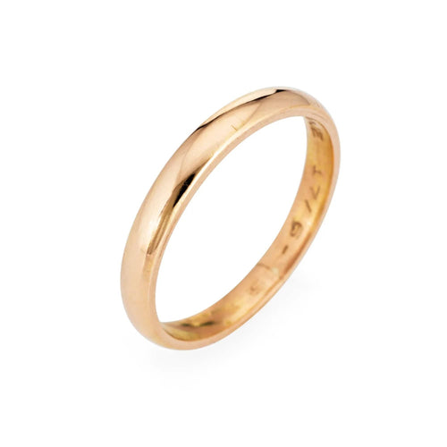 Bague Alliance suédoise vintage de 2,5 mm en or jaune 18 carats, taille 7, bijoux de succession 58 Facettes G12657