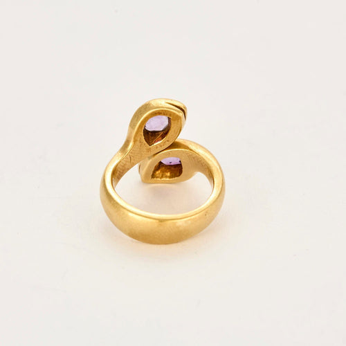 Bague 45 Bague Toi & Moi or jaune et améthystes 58 Facettes LAV1659
