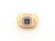 Bague 51 vintage bague POIRAY sertie d'un saphir asscher or jaune 58 Facettes 261195