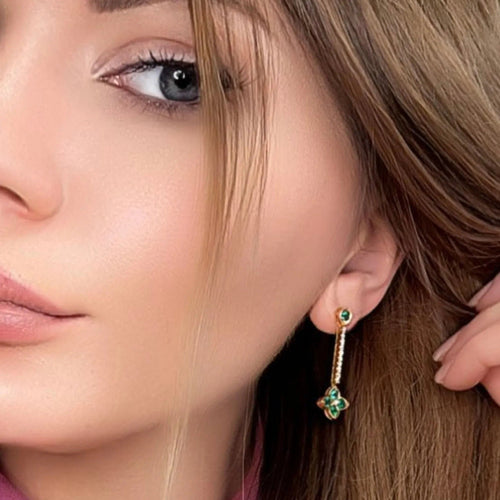 Boucles d'oreilles Boucles d'oreilles Or Jaune 18 k Diamants & Émeraudes 58 Facettes C4BO-GS32224-01