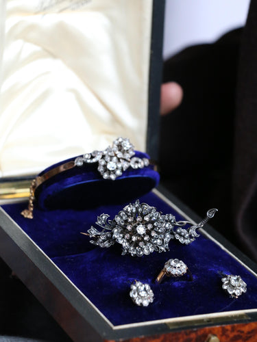 Bracelet Bracelet jonc Napoléon III or rose diamants taille rose 58 Facettes 1090.1