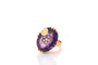 Bague ancienne améthyste et perles fines