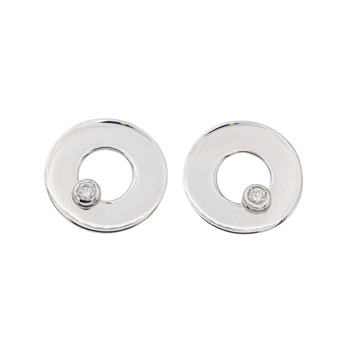 Boucles d'oreilles Dinh Van Boucles d'oreilles Puces Cible Or blanc Diamant 58 Facettes 3391124RV