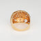 Bague Bague dôme feuille vintage, taille 8, or jaune 14 carats, bijoux fins de cocktail 58 Facettes G13751