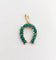 Pendentif Pendentif fer à cheval vintage or 18k billes de malachites 58 Facettes A06192