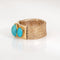 Bague 46 Bague en or jaune 14 carats avec bande flexible turquoise et maille fine, tailles 6,5 à 10 58 Facettes G13916
