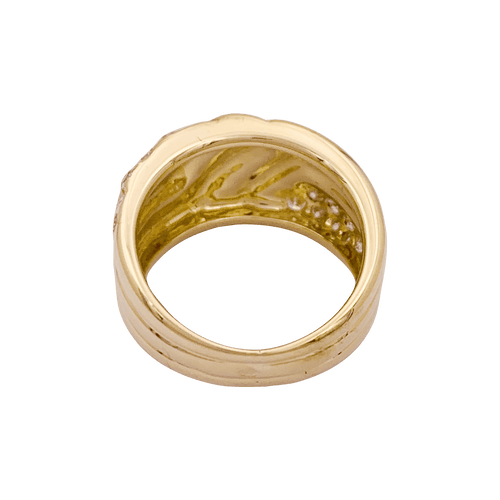 Bague 47 Bague godrons en or jaune et diamants. 58 Facettes 34440