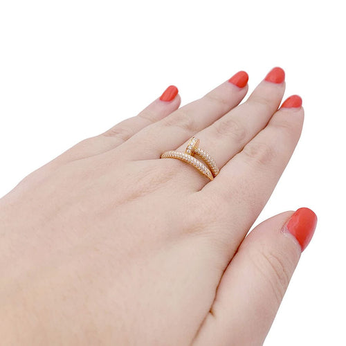 Bague 55 Bague Cartier, "Juste Un Clou", or rose, diamants. 58 Facettes 33751