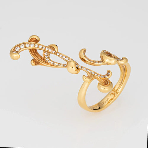 Bague Bague en or jaune 18 carats avec diamants Carrera y Carrera Origin, taille 7, forme articulée 58 Facettes G13589