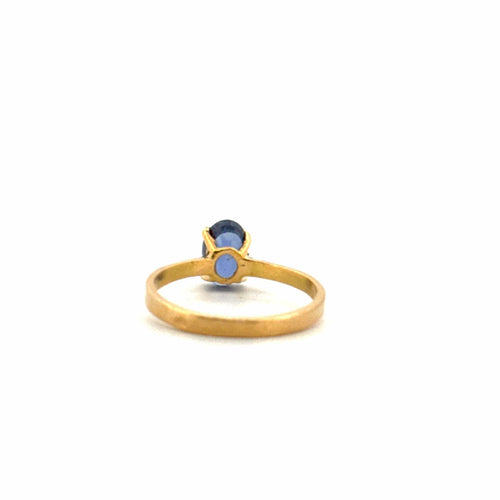 Bague 56 Solitaire Or Jaune 18k & Saphir 58 Facettes