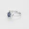 Bague 53.5 Bague Marguerite or gris, saphir et diamants 58 Facettes BA517