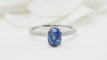 Bague 54 Bague en or blanc, saphir ovale et diamants 58 Facettes 29190