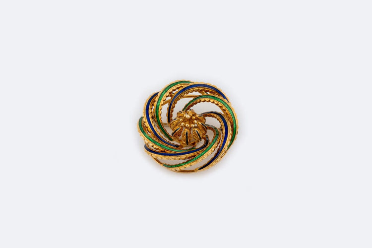 Broche Oro Giallo Broche en émail or jaune 58 Facettes SPL78