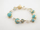 Bracelet bracelet MARINA B cardan or jaune et pierres turquoises 58 Facettes 259151
