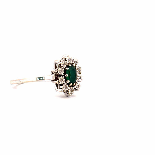Bague 61 Bague Pompadour Or Blanc 18k, Diamants, Émeraude 58 Facettes 30-GS32679