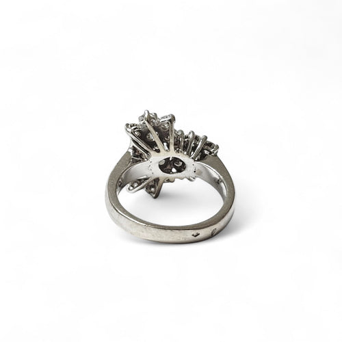 Bague 57 Bague fleurs or gris diamants 58 Facettes REF2531-298