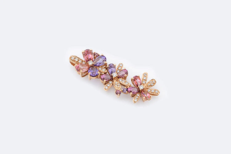 Pendentif Oro Rosa Pendentif en or rose avec améthystes et diamants 58 Facettes CND69