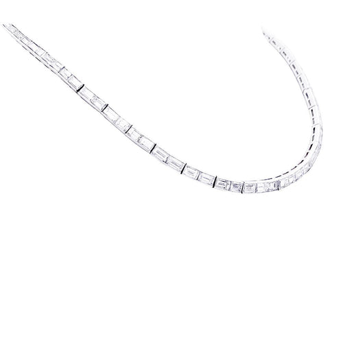 Collier Collier rivière platine, diamants baguettes. 58 Facettes 33184