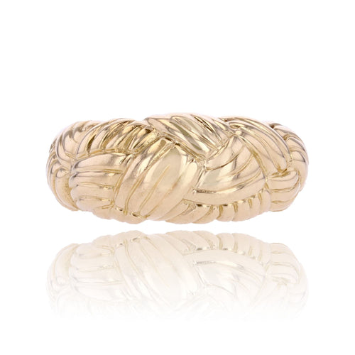 Bague 56 Bague or jaune tressé 58 Facettes CV128