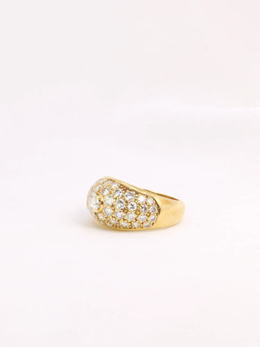 Bague jonc vintage en or et diamants 58 Facettes J314