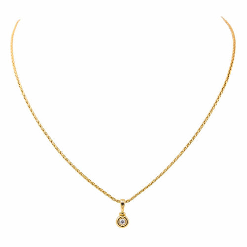 Bague Collier Solitaire Or jaune Diamant 58 Facettes 3574960CN