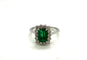Bague 57 Bague Marguerite Émeraude Rectangulaire 58 Facettes