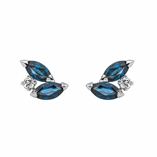 Boucles d'oreilles Boucles d'oreilles Or blanc Saphir, Diamant 58 Facettes 4479173CN