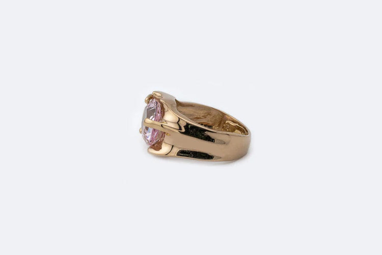 Bague Oro Giallo / 10 Anello in oro giallo con quarzo rosa 58 Facettes anl793