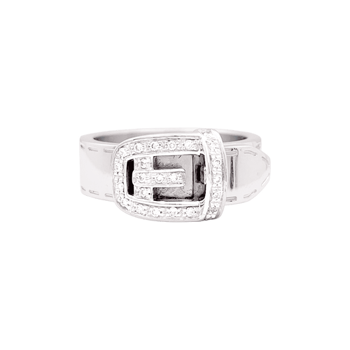 Bague 53 Bague Gucci "Ceinture" or blanc, diamants. 58 Facettes 34417