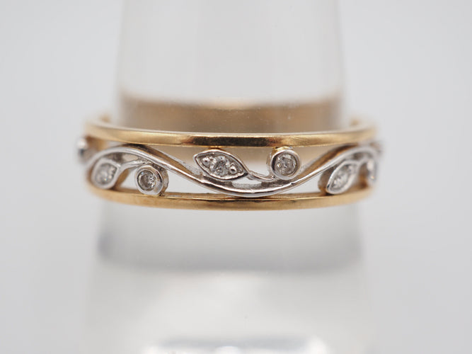 Bague 54 Bague or jaune diamant floral 58 Facettes