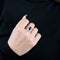 Bague 54 Bague panier en or blanc, diamants et saphir de 3 carats. 58 Facettes