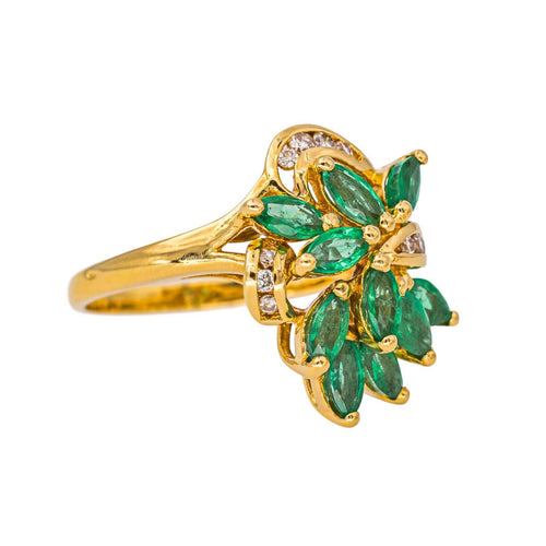 Bague 52 Bague Or jaune Emeraude, Diamant 58 Facettes 4169050CN