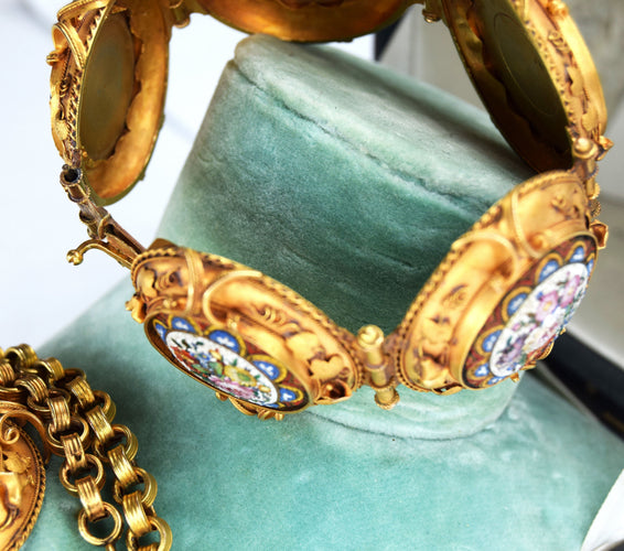 Collier PARURE 3 PEZZI MICROMASAICO 1850 58 Facettes