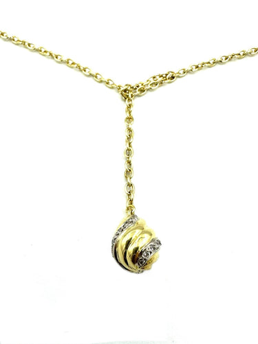 Collier CARTIER. Collier vintage or jaune et diamants 58 Facettes
