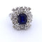 Bague Bague en or blanc 18 carats avec saphir et diamants 58 Facettes