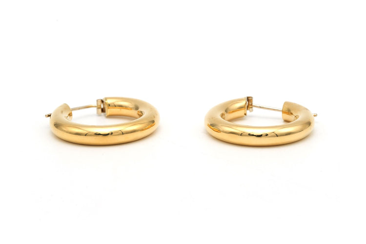 Boucles d'oreilles "créoles" contemporaines en or jaune 18 carats