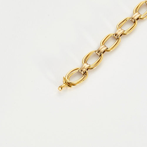 Bracelet Gourmette or jaune et blanc 58 Facettes LP575/1