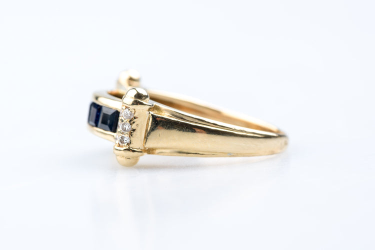 Bague 51 Bague saphirs et diamants en or jaune – 0,75 ct de saphir & 0,12 ct de diamant 58 Facettes BG41200122-107