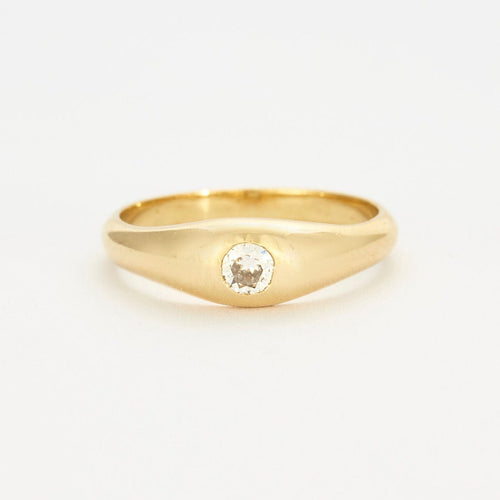 Bague 57 Bague Jonc Anglais Diamant Or Jaune 58 Facettes
