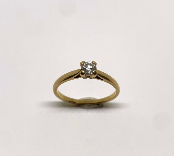 Bague 54 Bague solitaire or jaune diamant 0,25cts 58 Facettes