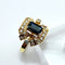 Bague 53 Bague Art Déco en or jaune avec diamants et saphir central. 58 Facettes 50391
