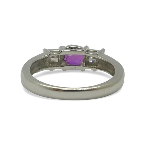 Bague 50 Bague or saphir rose 1 ct et diamants 0,60ct 58 Facettes 00045001