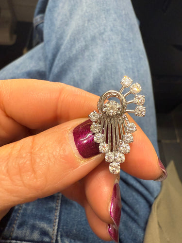 Boucles d'oreilles Boucles d’oreilles or blanc et Diamants 58 Facettes 1.0000545/1