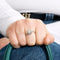 Bague 54.5 Solitaire or gris et diamants 58 Facettes 240542