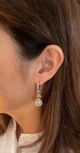Boucles d'oreilles Paire de pendants diamants 58 Facettes