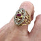 Bague 57 BAGUE ANTIQUE DU DÉBUT DU XXE SIÈCLE EN OR 18 KT ET ARGENT AVEC DIAMANTS ET RUBIS 58 Facettes Q104B