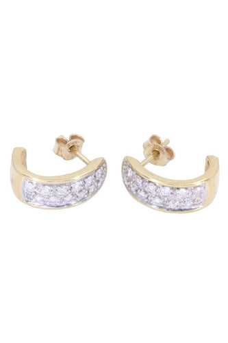 Boucles d'oreilles Demi-créoles diamantées 58 Facettes 089591